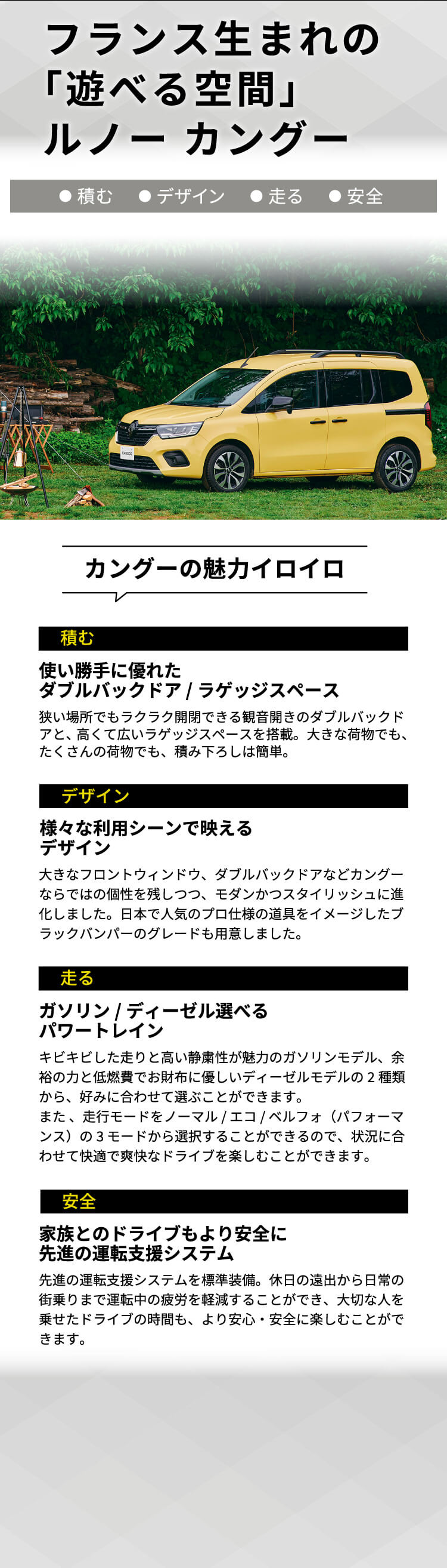 フランス生まれの「もっと遊べる空間」ルノー カングー